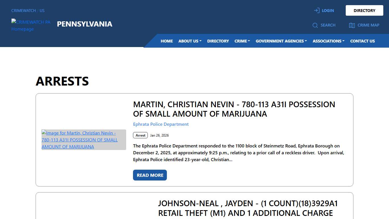 Pennsylvania Arrests CRIMEWATCH